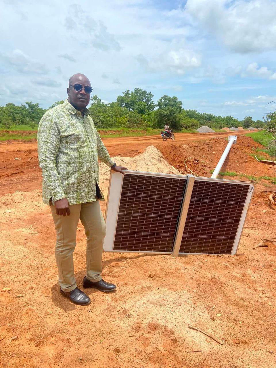 Solar street light installation in Tongo–Yameriga–Sheaga